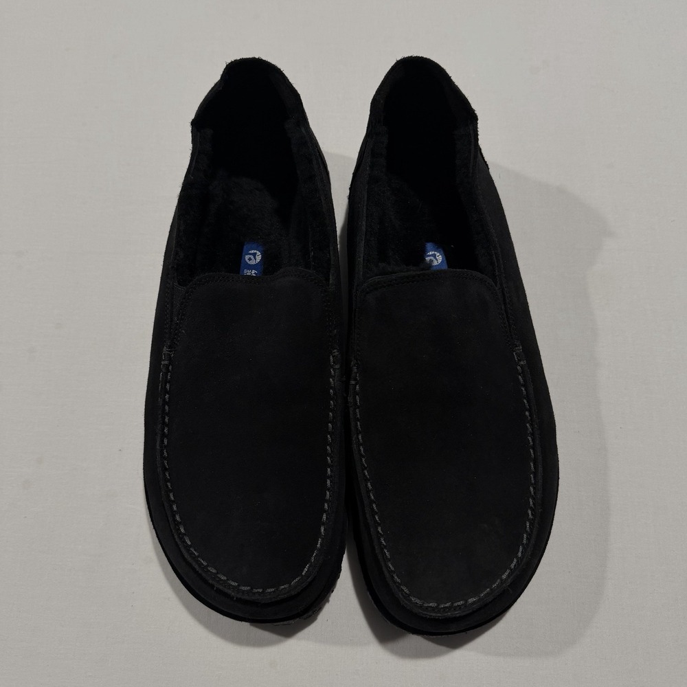 Birkenstock Utti Shearling Mens 46 US 13 Regular Black Suede Moccasin Loafer